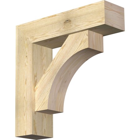 Ekena Millwork Westlake Block Rough Sawn Bracket w/ Offset Brace, Douglas Fir, 8"W x 30"D x 30"H BKT0806X30X30WTL05RDF